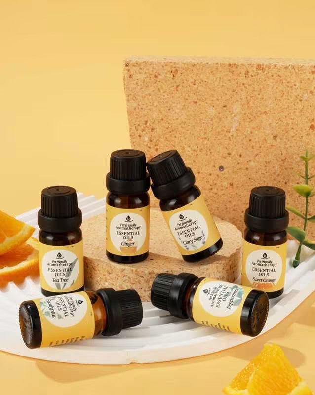 Pet-Friendly Aromatherapy Essential Oils Collection - Cedarwood, Chamomile, Frankincense, Ginger, Lavender, and Rosemary-3