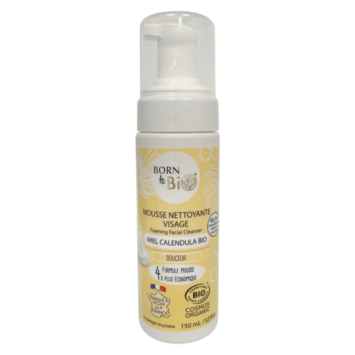 Mousse Nettoyante Visage Miel Calendula - Certifiée Bio-0