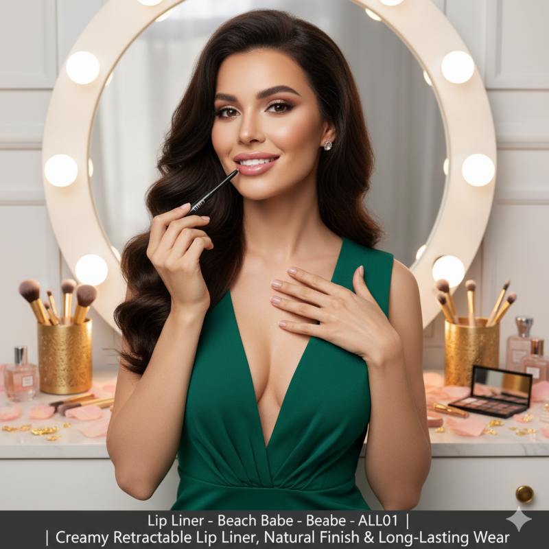 Automatic Lip Liner – Beach Babe – ALL01 | Creamy Retractable Lip Liner with Shea Butter, Natural Finish & Long-Lasting Wear